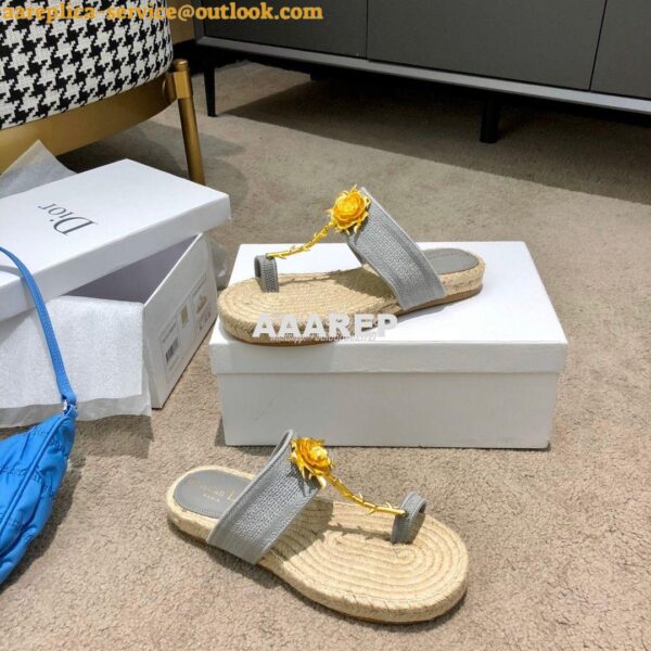 Replica Dior Jardin Thong Sandal KCQ417 Grey 5