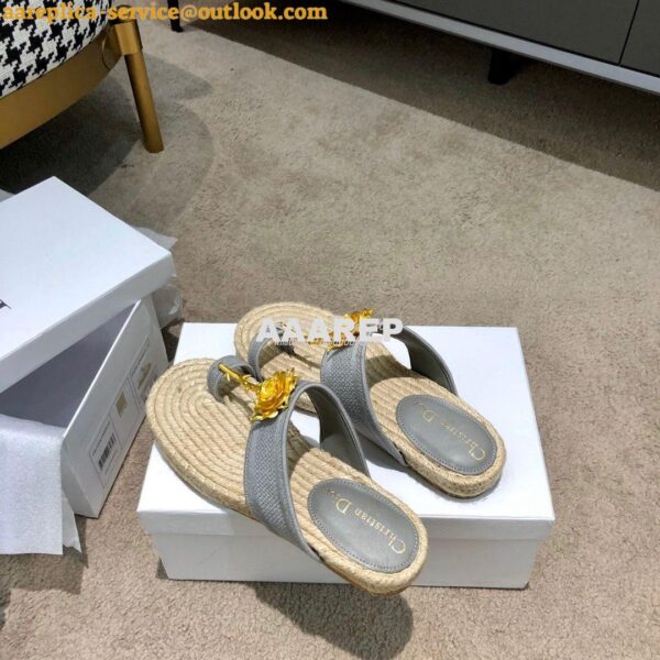 Replica Dior Jardin Thong Sandal KCQ417 Grey 6