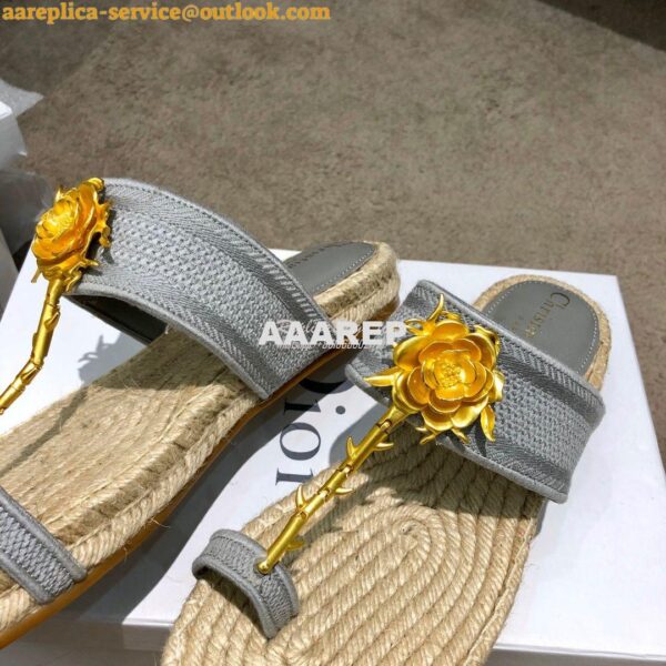 Replica Dior Jardin Thong Sandal KCQ417 Grey 8