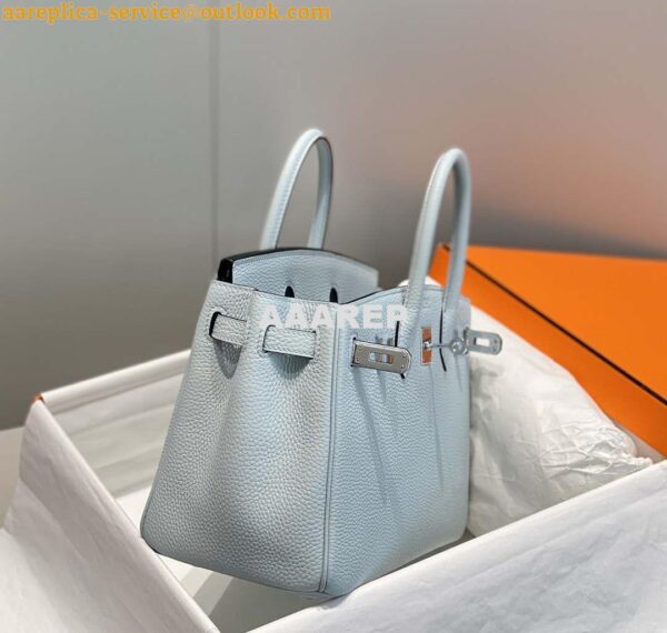 Replica Hermes Birkin Designer Tote Bag Togo Leather 28566 Blue Pale 5