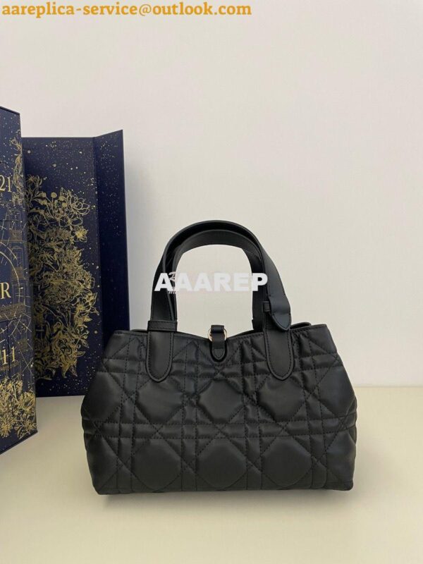 Replica Dior Small Toujours Bag in Macrocannage Calfskin M2822O Black 11