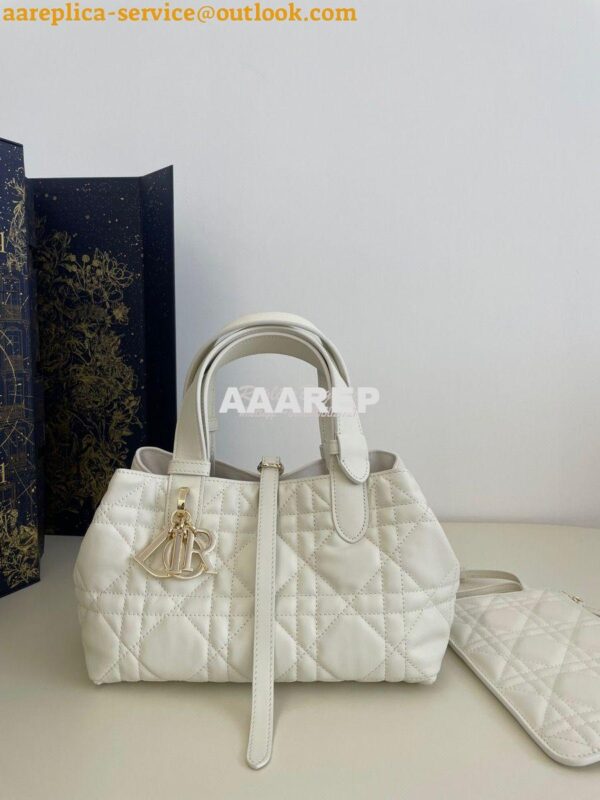 Replica Dior Small Toujours Bag in Macrocannage Calfskin M2822O Latte 3