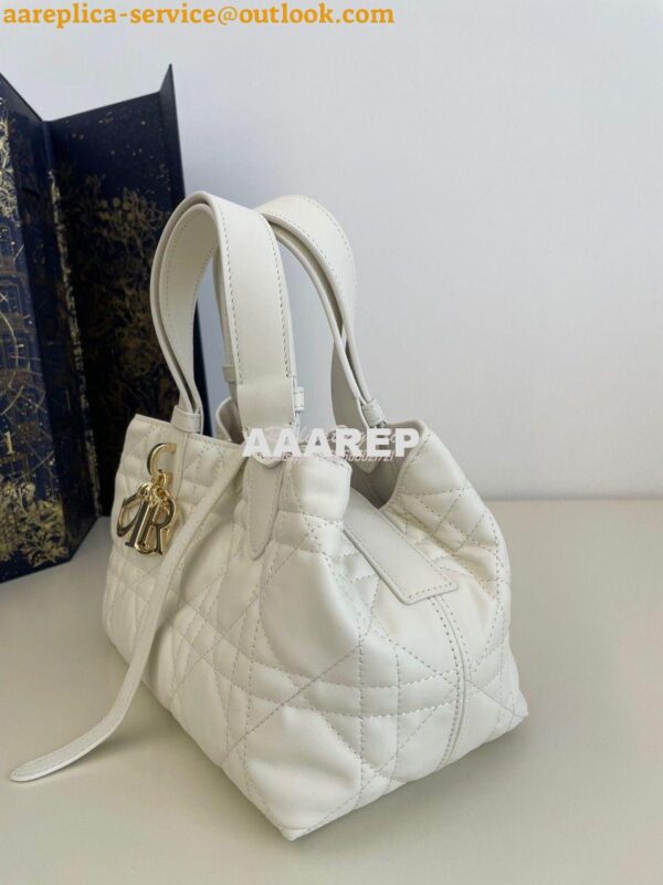 Replica Dior Small Toujours Bag in Macrocannage Calfskin M2822O Latte 4