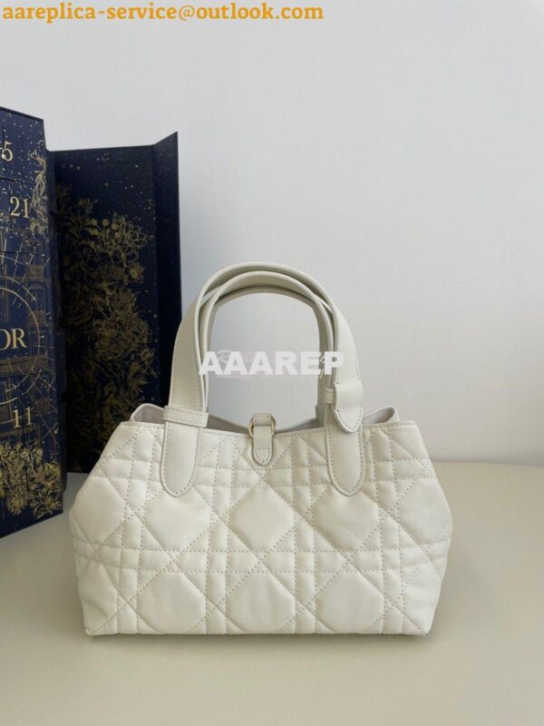 Replica Dior Small Toujours Bag in Macrocannage Calfskin M2822O Latte 10