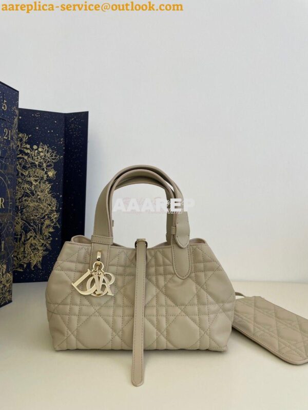 Replica Dior Small Toujours Bag in Macrocannage Calfskin M2822O Powder 3