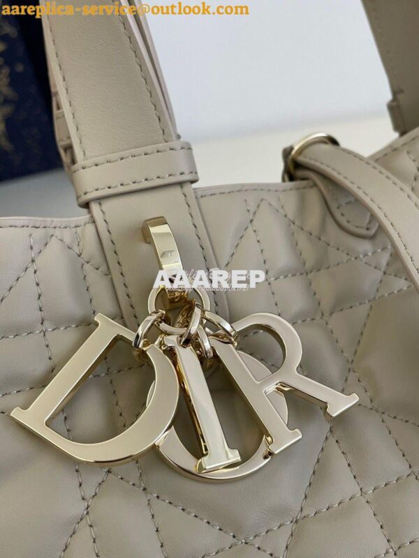 Replica Dior Small Toujours Bag in Macrocannage Calfskin M2822O Powder 4