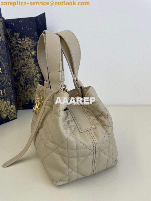 Replica Dior Small Toujours Bag in Macrocannage Calfskin M2822O Powder 6