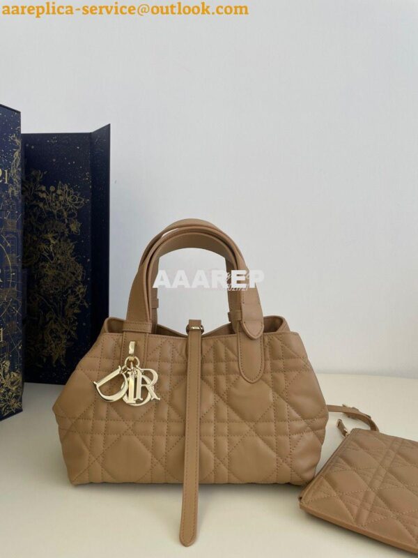 Replica Dior Small Toujours Bag in Macrocannage Calfskin M2822O Tan 3