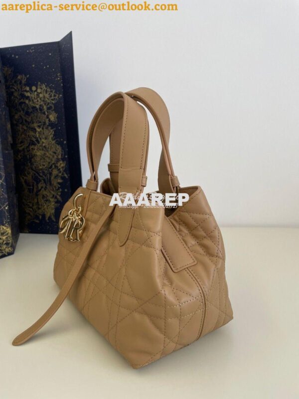 Replica Dior Small Toujours Bag in Macrocannage Calfskin M2822O Tan 7