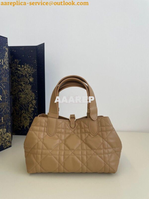 Replica Dior Small Toujours Bag in Macrocannage Calfskin M2822O Tan 10