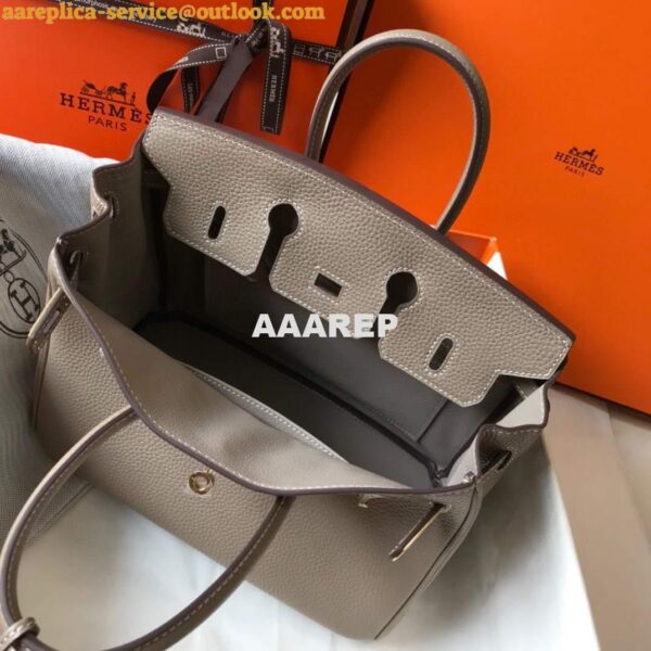 Replica Hermes Birkin Handbags Designer Hermes Tote Bag Togo Leather 28332 Gray 8