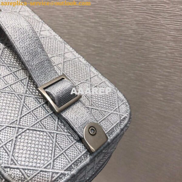 Replica Dior Travel Vanity Bag Light Gray Cannage Embroidery S5417 6