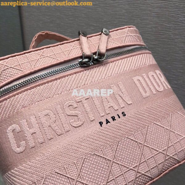 Replica Dior Travel Vanity Bag Pink Cannage Embroidery S5417 10