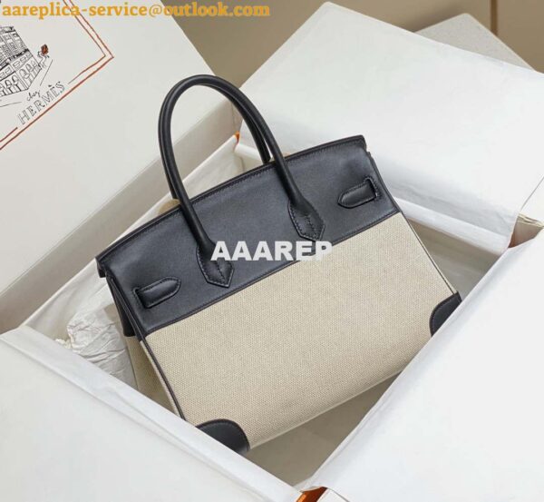 Replica Hermes Birkin Tote Bag Swift leather with canvas 285901 10