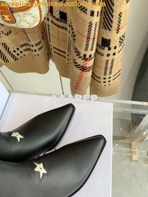 Replica Dior L.A. Star Black Leather High Boots 35M16I 9