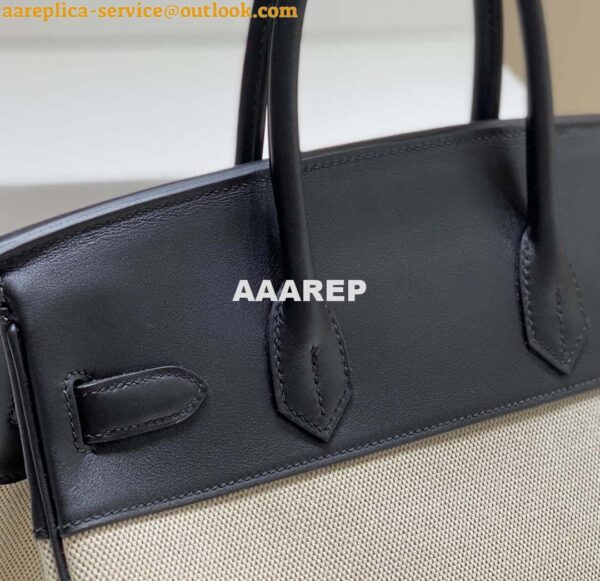 Replica Hermes Birkin Tote Bag Swift leather with canvas 285901 15