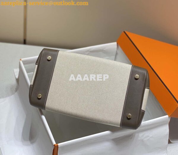 Replica Hermes Birkin Tote Bag Swift leather with canvas 285902 8