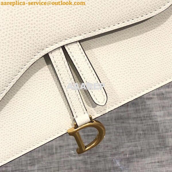 Replica Dior White Saddle Calfskin Clutch 5