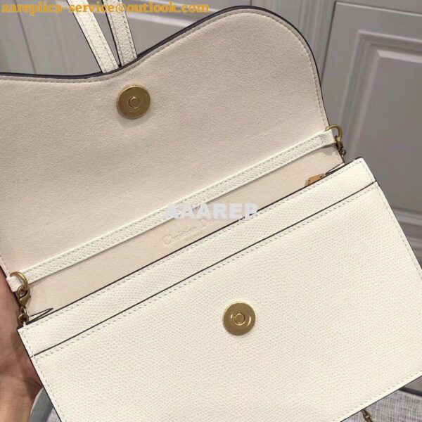 Replica Dior White Saddle Calfskin Clutch 6