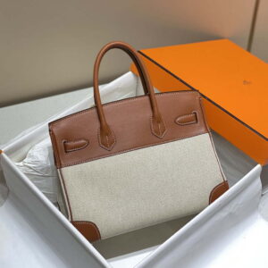 Replica Hermes Birkin Tote Bag Swift leather with canvas 285903