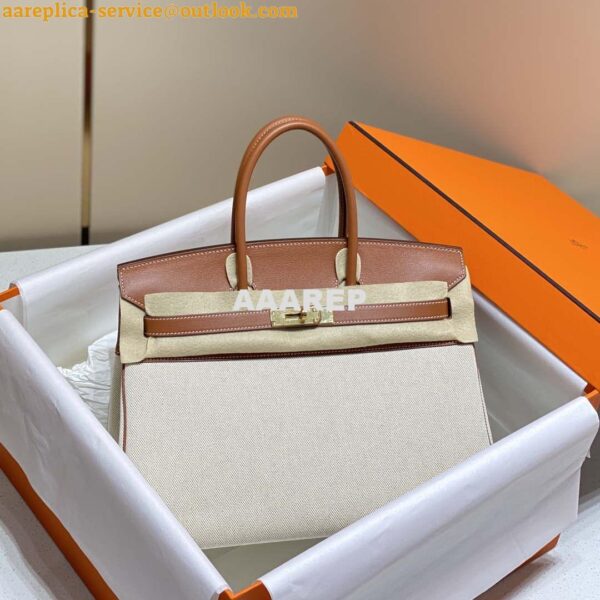 Replica Hermes Birkin Tote Bag Swift leather with canvas 285903 9