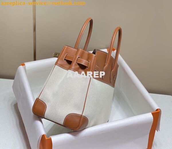 Replica Hermes Birkin Tote Bag Swift leather with canvas 285903 16