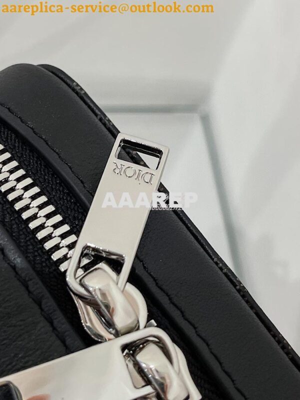 Replica Dior World Tour Messenger Pouch Black Oblique Galaxy Leather 8