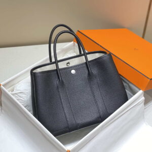 Replica Hermes Blacck Clemence Garden Party 30cm Bag H239047