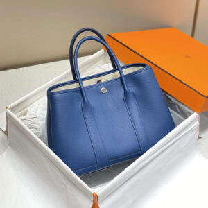 Replica Hermes Blue Clemence Garden Party 30cm Bag H239040