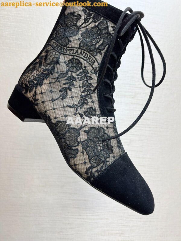 Replica Dior Naughtily-D Heeled Ankle Boots Transparent Mesh and Suede 8