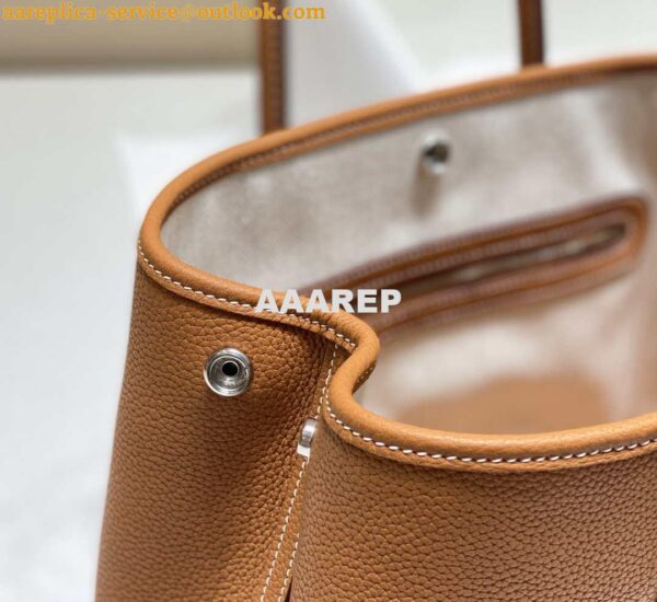 Replica Hermes Brown Clemence Garden Party 30cm Bag H239043 6