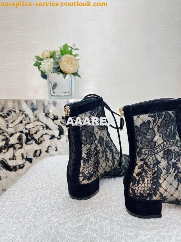 Replica Dior Naughtily-D Heeled Ankle Boots Transparent Mesh and Suede 11