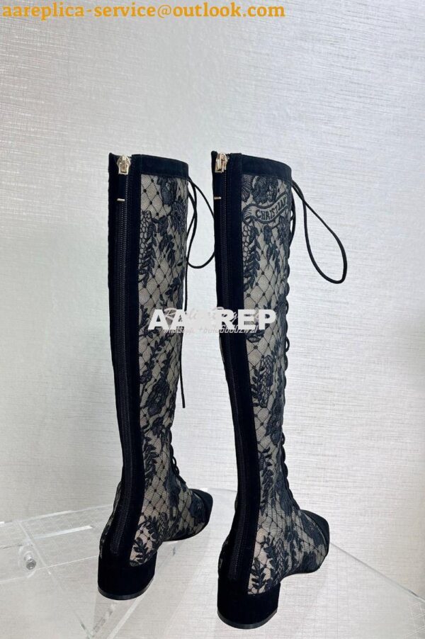 Replica Dior Naughtily-D Heeled Boots Transparent Mesh and Suede Calfs 9