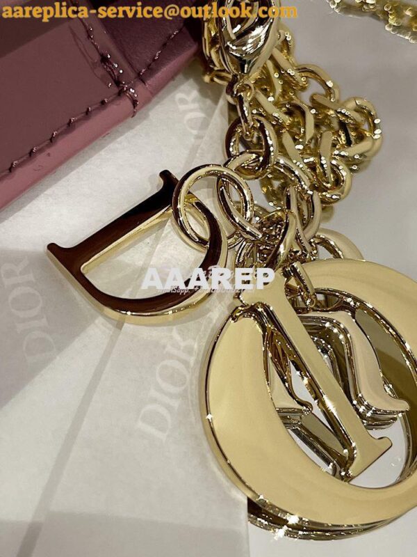 Replica Lady Dior Clutch With Chain in Patent Calfskin S0204 Antique R 8