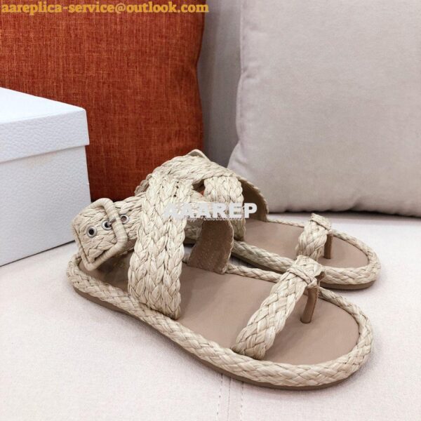 Replica Dior Ocean Thong Sandal Jute-Colored Braided Raffia KCQ513 6