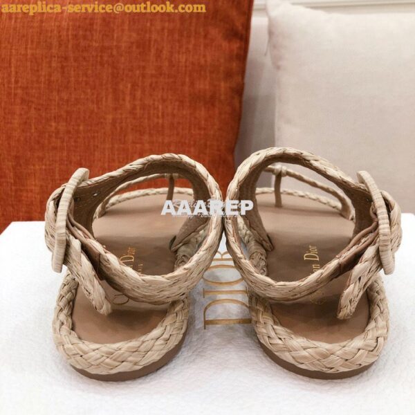 Replica Dior Ocean Thong Sandal Jute-Colored Braided Raffia KCQ513 9