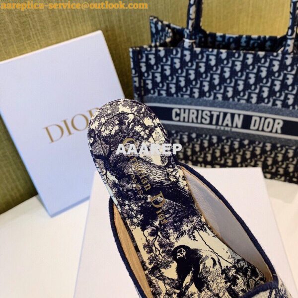 Replica Dior Off Dior Mule Blue Ecru Embroidered with Toile de Jouy Mo 11