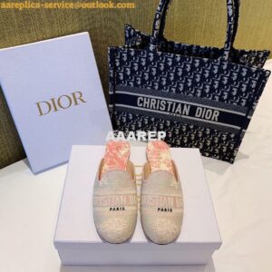 Replica Dior Off Dior Mule Pink Ecru Embroidered with Toile de Jouy Mo