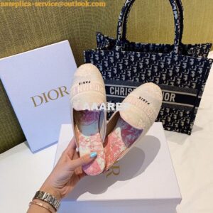 Replica Dior Off Dior Mule Pink Ecru Embroidered with Toile de Jouy Mo 2