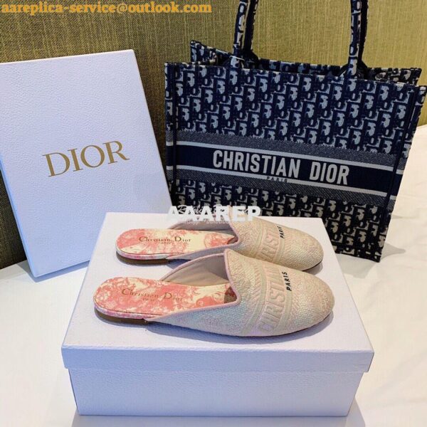 Replica Dior Off Dior Mule Pink Ecru Embroidered with Toile de Jouy Mo 5