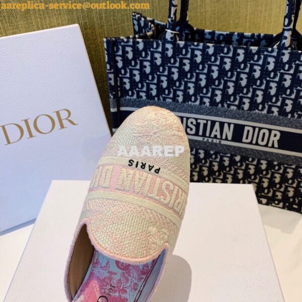 Replica Dior Off Dior Mule Pink Ecru Embroidered with Toile de Jouy Mo 9