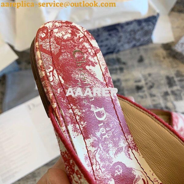 Replica Dior Off Dior Mule Red Ecru Embroidered with Toile de Jouy Mot 11