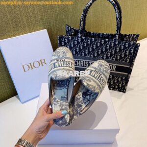 Replica Dior Off Dior Mule StoneGrey Ecru Embroidered with Toile de Jo 2