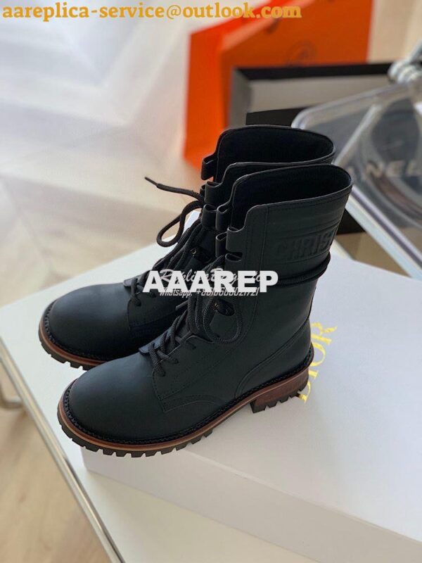 Replica Dior Quest Boots in Calfskin Leather KDI668 Black 6