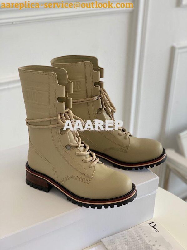 Replica Dior Quest Boots in Calfskin Leather KDI668 Taupe 3