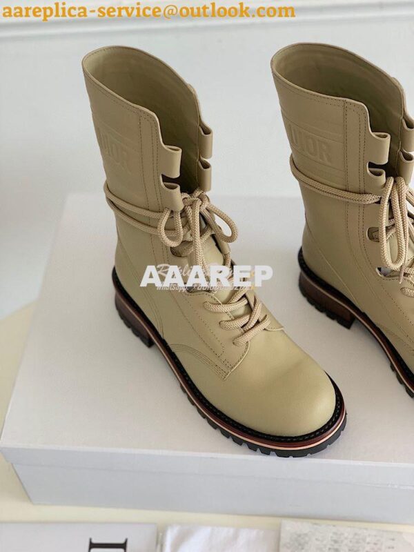 Replica Dior Quest Boots in Calfskin Leather KDI668 Taupe 6