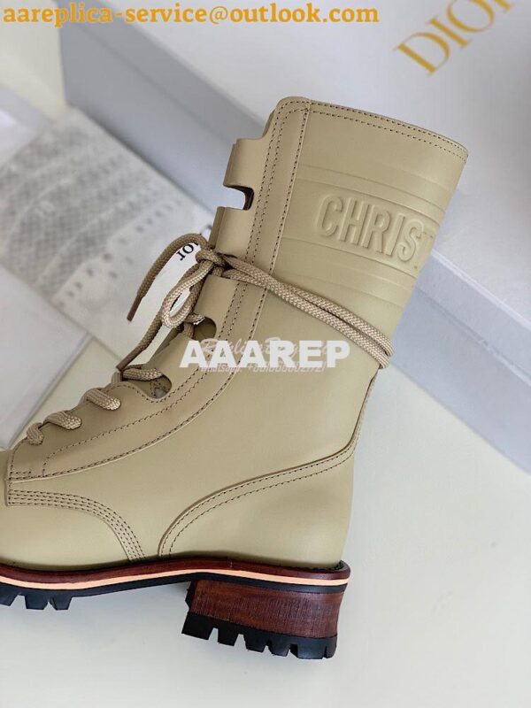 Replica Dior Quest Boots in Calfskin Leather KDI668 Taupe 9