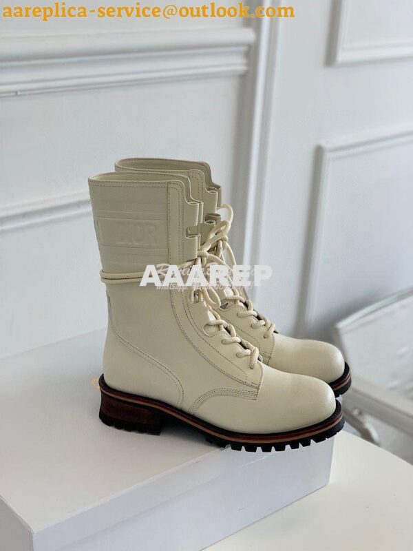 Replica Dior Quest Boots in Calfskin Leather KDI668 White 3