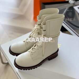 Replica Dior Quest Boots in Calfskin Leather KDI668 White 2