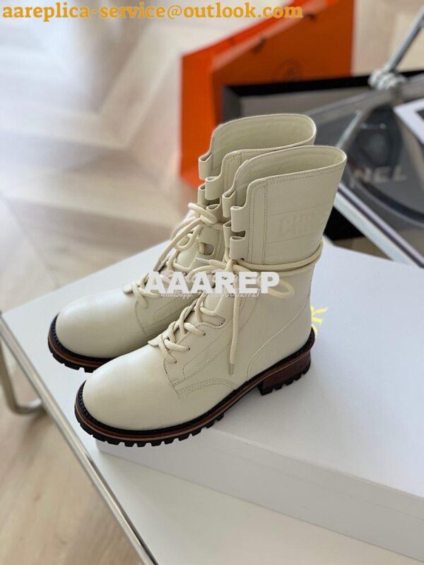 Replica Dior Quest Boots in Calfskin Leather KDI668 White 4